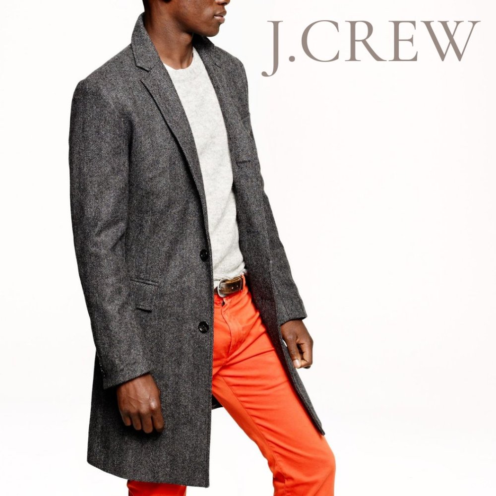 🔥PRICED TO SELL🔥 🏷J.CREW: *NWOT* Grey/Charcoal Herringbone Tweed Wool Coat